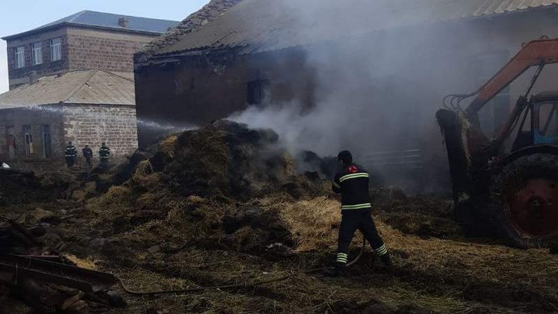 Գանձա գյուղում այրվել է  մոտ 2000 հակ խոտ