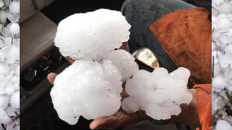 Անբնական չափերի կարկուտ՝ մոտ 14 սմ տրամագծով