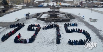 Шествие к мемориалу  жертв Геноцида армян 1915года в Ниноцминде