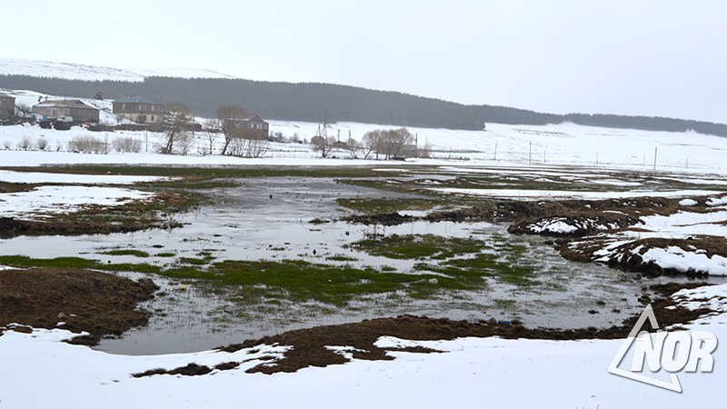 Река затопляет сельхоз земли в селе Эштия