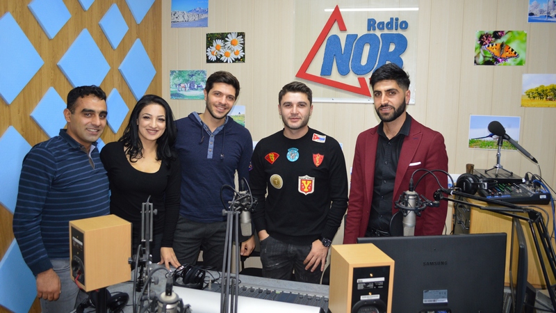 Мавр Мкртчян, Гурген Дабагян, Геворг Мартиросян и Тагуи Казарян в студии радио NOR