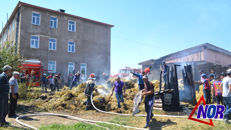 Сгорело 270 тюк сена в селе Кулалис