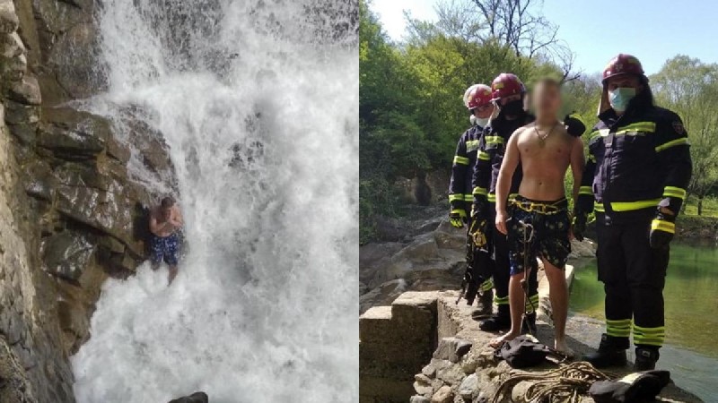 В Грузии спасли подростка, застрявшего у подножия водопада