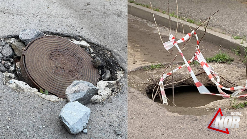 В некоторых местах города Ниноцминда провалились колодцы