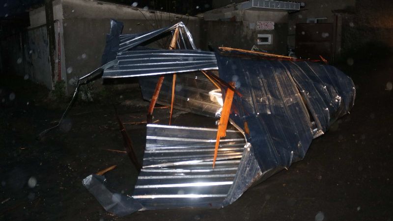 Непогода в Грузии – поваленные деревья, поврежденные крыши/крыша