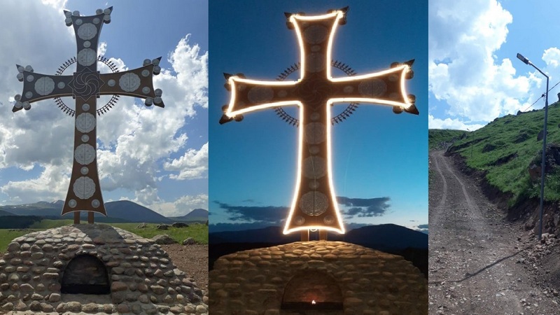 В селе Озни Цалкинского муниципалитета установлен крест