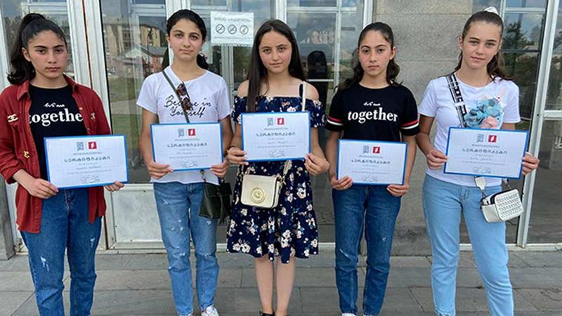 В рамках проекта «Наш грузинский язык» были награждены ученики 7-8 классов школы Ниноцминда