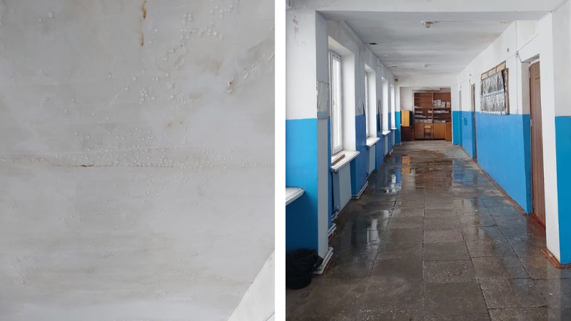 В школе села Ахали Хулгумо капает с потолка. Решилась ли проблема?